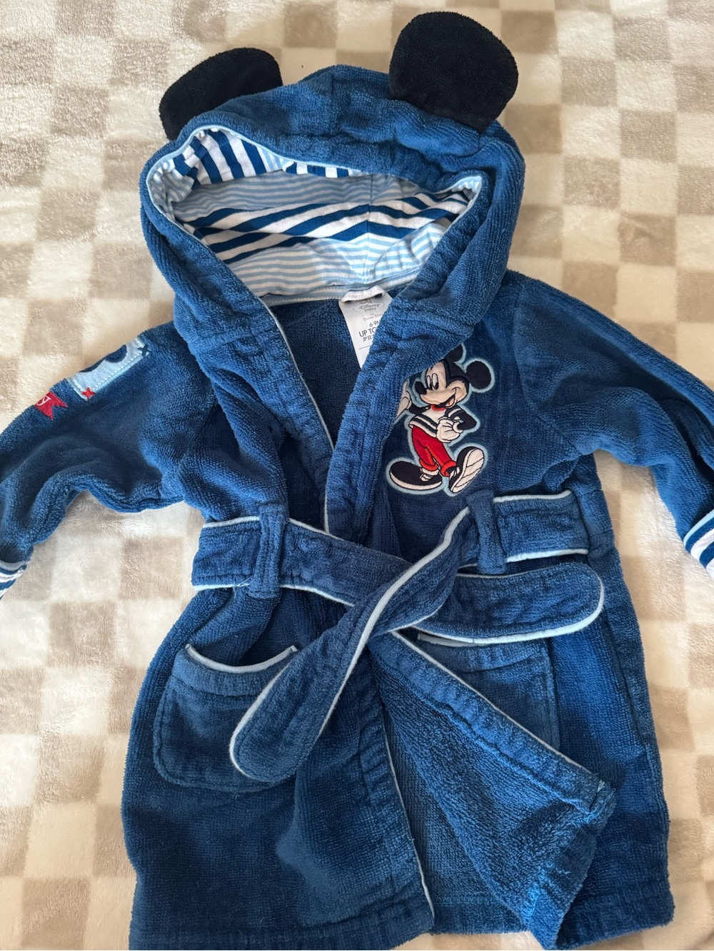 DISNEY STORE Baby 6-9 Months Bathrobe Mickey Mouse Navy Blue
